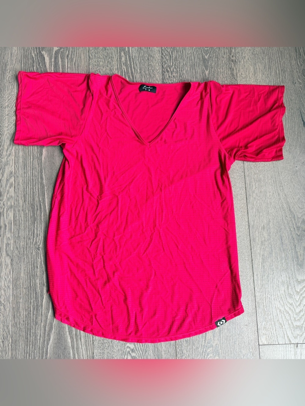 Exotica ExoticAthletica Red Basketball Bball Mesh V-Neck Boyfriend Tee